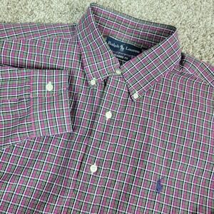 Vintage Ralph Lauren Classic Fit Mens Large Multicolor Plaid Pony Button Down LS